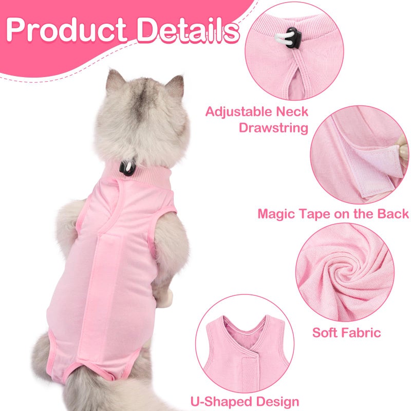Coppthinktu Cat Recovery Suit for Abdominal Wounds or Skin Diseases, Cat Onesie for Cats After Surgery Female Kitten Recovery Suit, Breathable E-Collar Alternative for Cats After Spay Anti Licking Wounds - Image 3